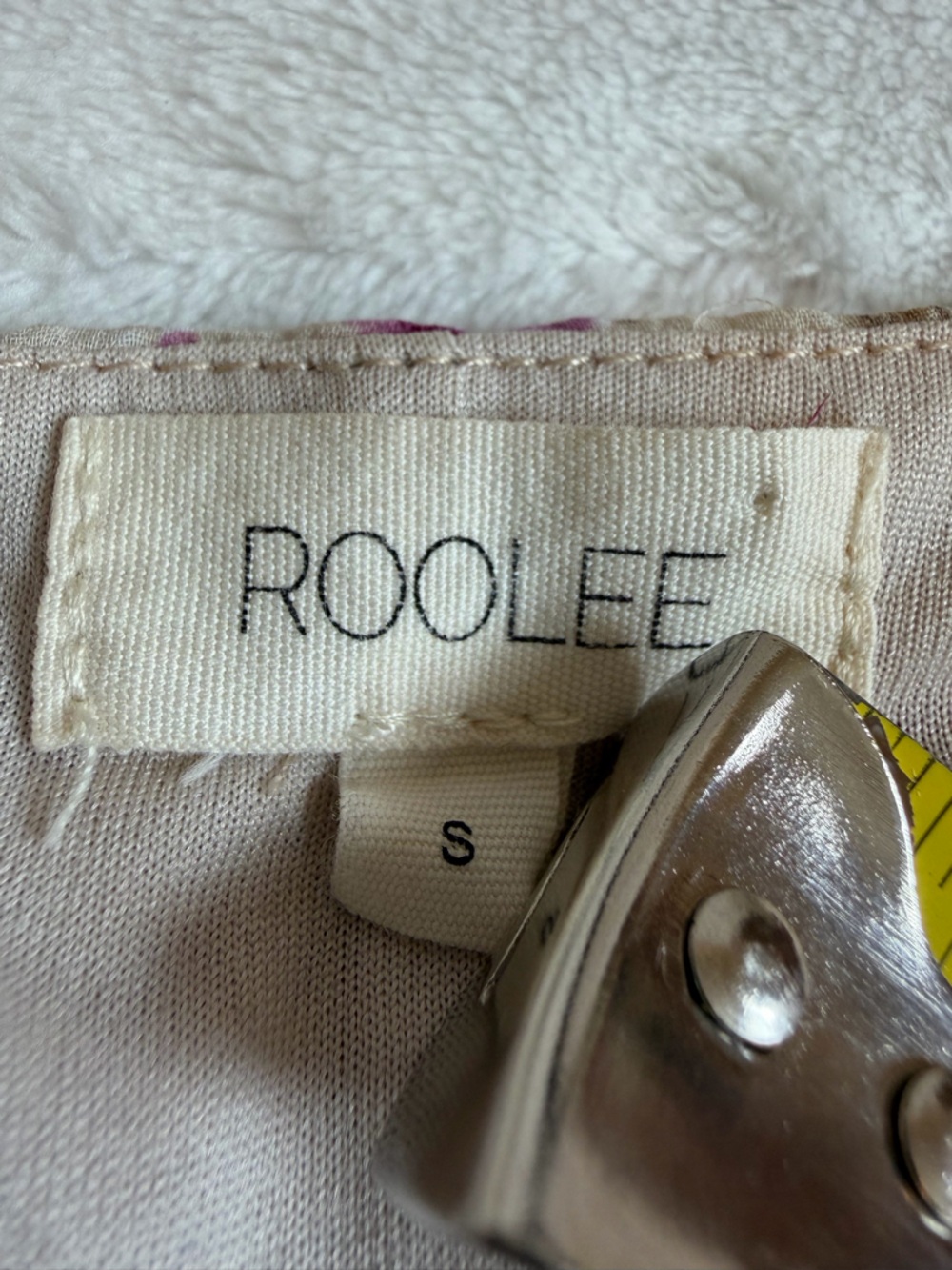 EUC Roolee Cream Midi Flutter Sleeve Tiered Dress with Pink Floral Print - Picture 10 of 14